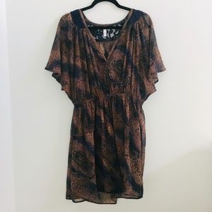 NWOT Boho Navy/Brown Lace Dress